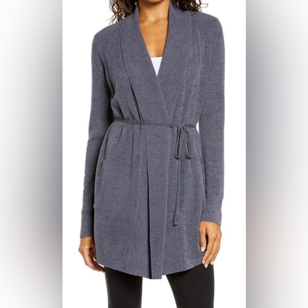 Barefoot Dreams CozyChic Ultra Lite Cardigan Blue Size Medium Boho Casual Comfy - Picture 2 of 11
